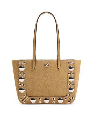 Nellc&ocirc;te Mini VLogo Shopping Tote Bag in Suede by VALENTINO
