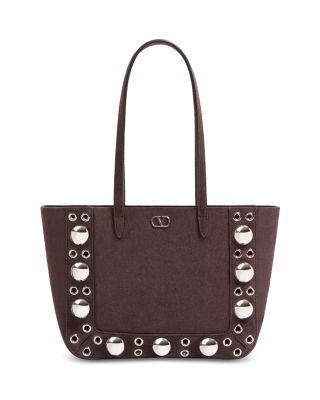 Nellc&ocirc;te Mini VLogo Shopping Tote Bag in Suede by VALENTINO