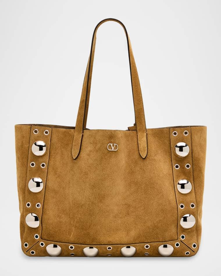 Nellcote Large Studded Suede Tote Bag by VALENTINO