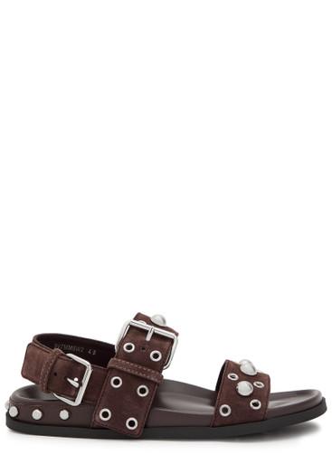 Nellcote stud-embellished suede sandals by VALENTINO