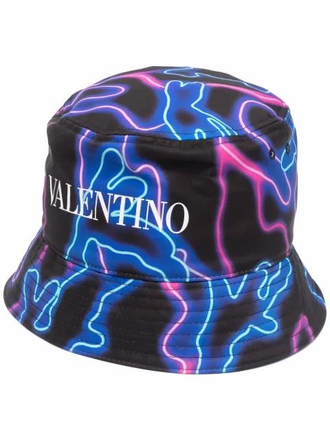 Neon Camou print bucket hat by VALENTINO