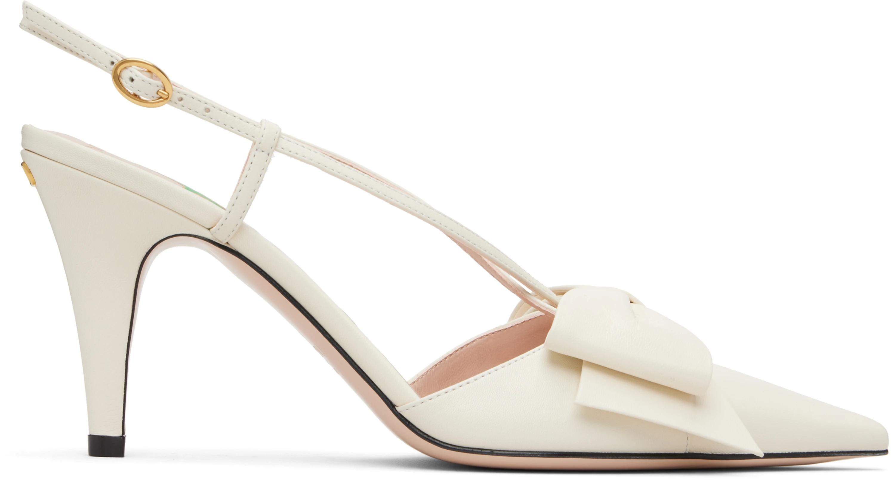 Off-White Bowow Slingback Kidskin Heels by VALENTINO