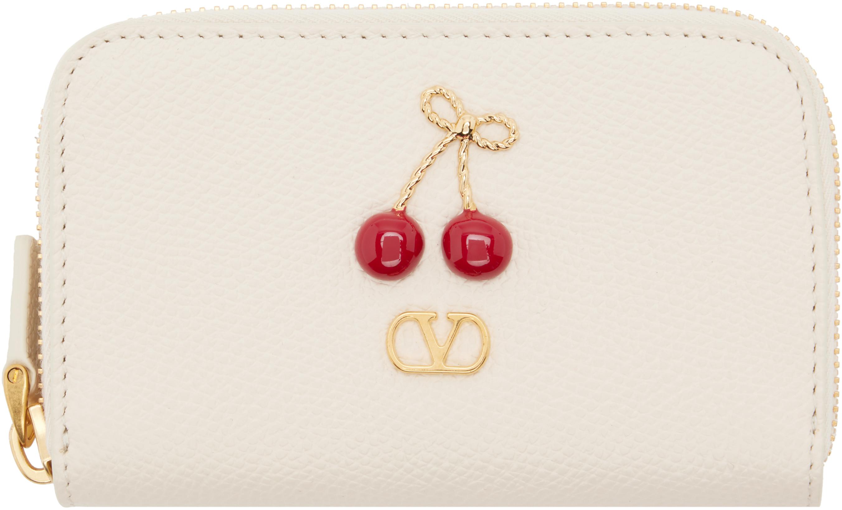 Off-White Cherryfic Mini Zip Wallet by VALENTINO