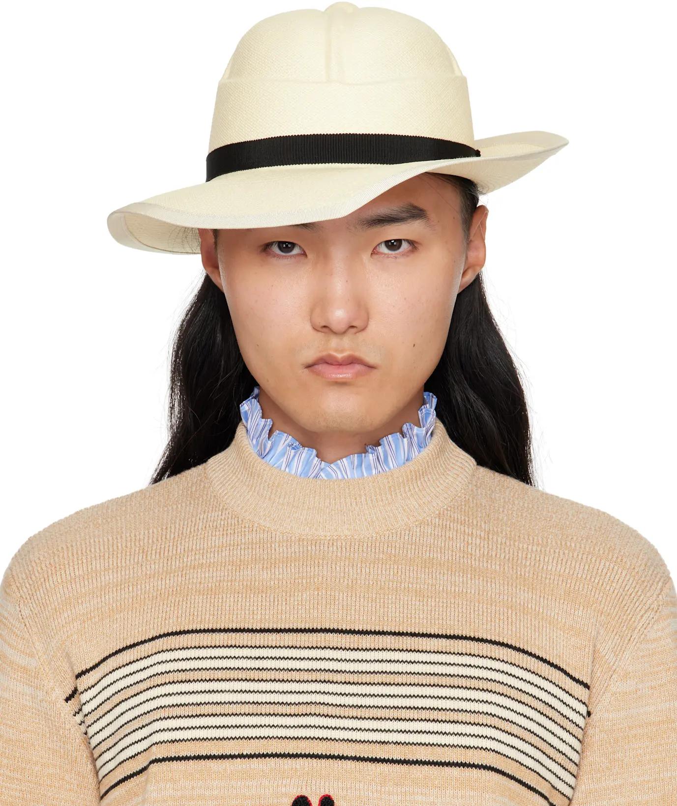 Off-White Large Brim Panama Hat by VALENTINO