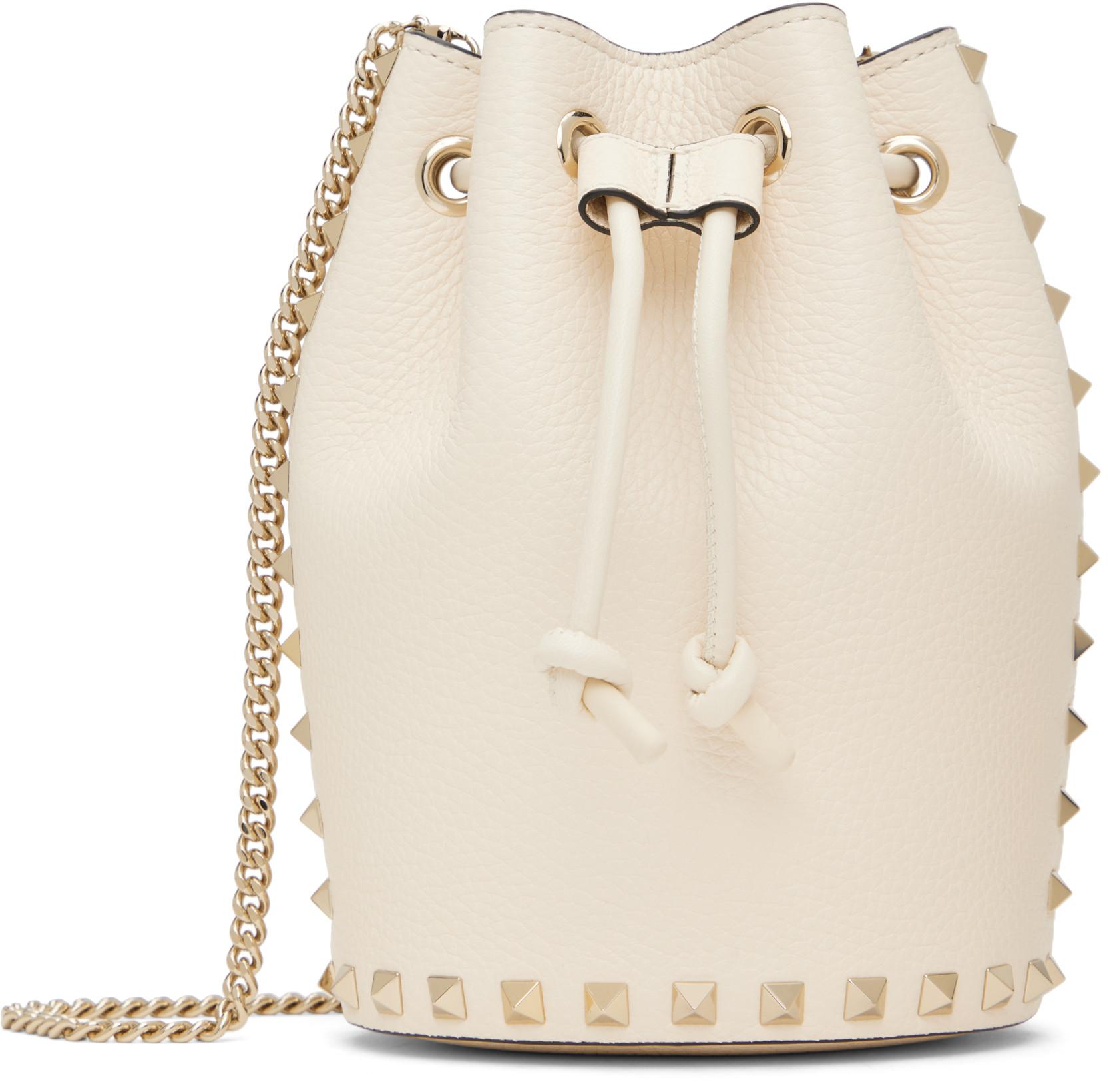 Off-White Mini Drawstring Rockstud Bag by VALENTINO