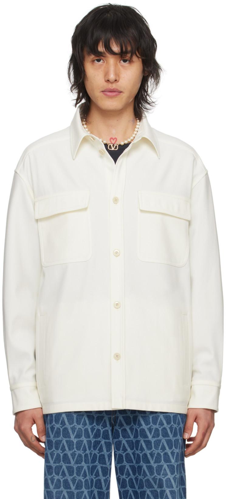 Off-White Spread Collar Shirt by VALENTINO