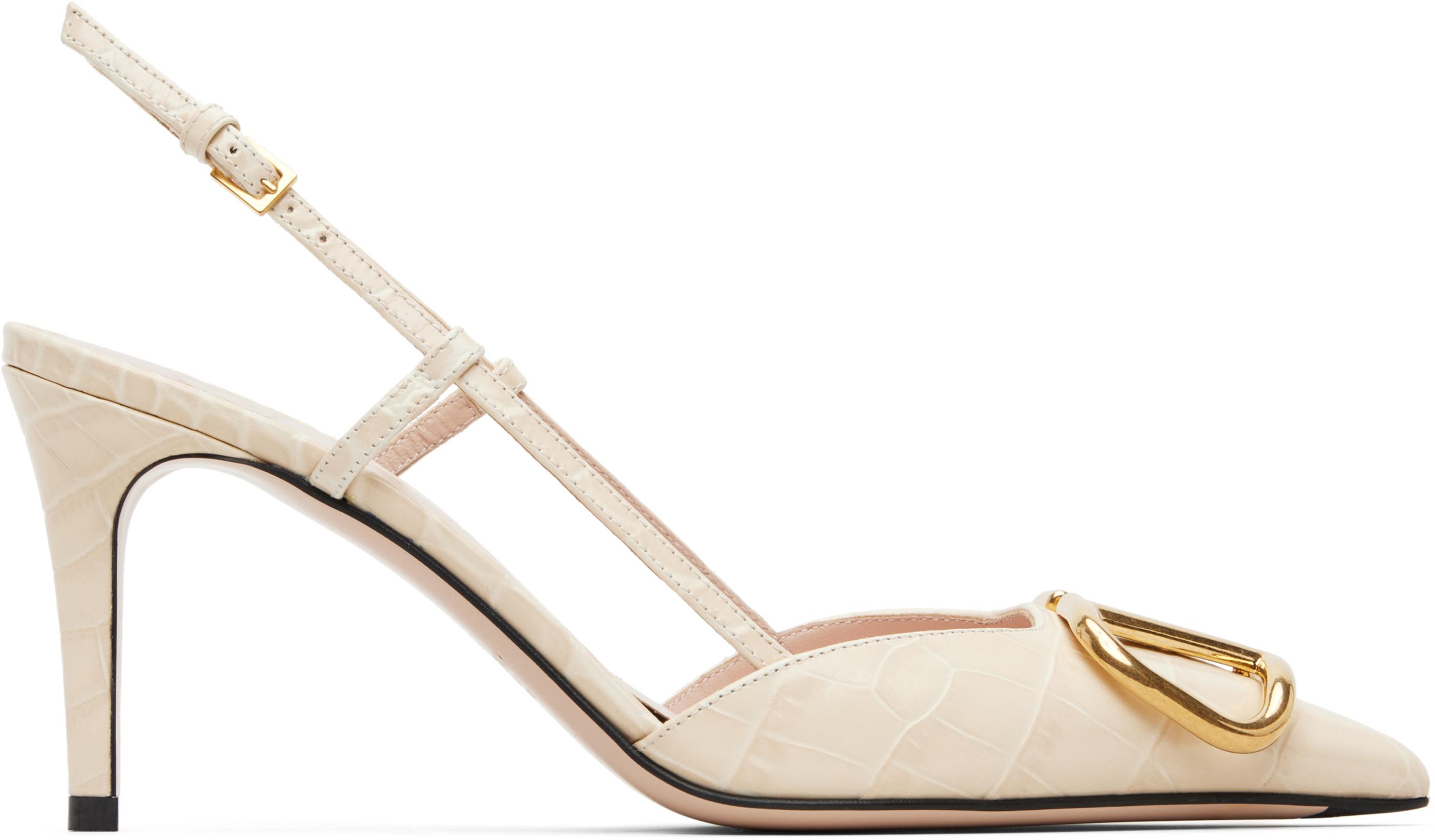 Off-White VLogo Signature Slingback Heels by VALENTINO