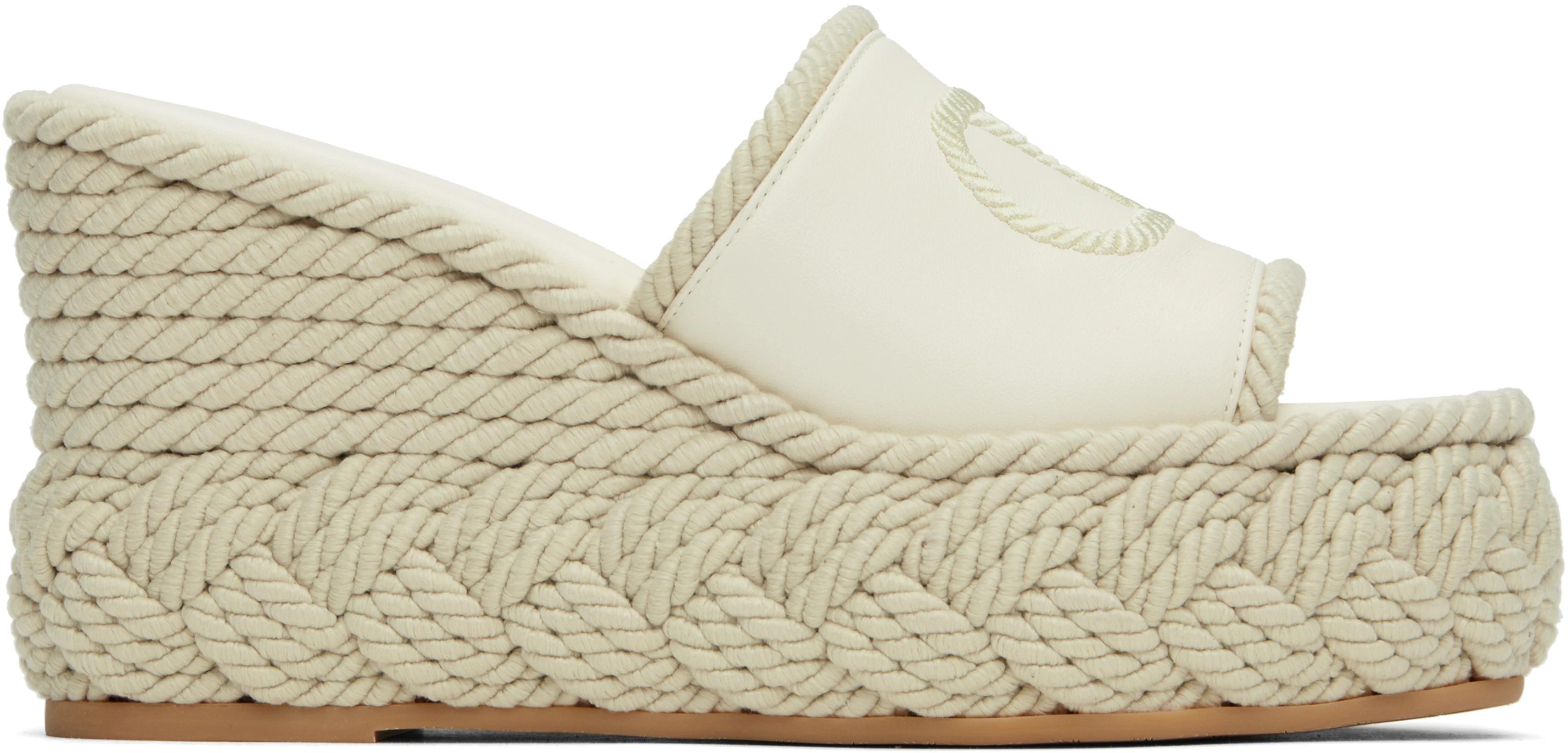 Off-White VLogo Torchon Wedge Slide Sandals by VALENTINO