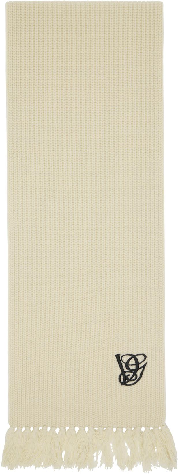 Off-White Wool Scarf by VALENTINO