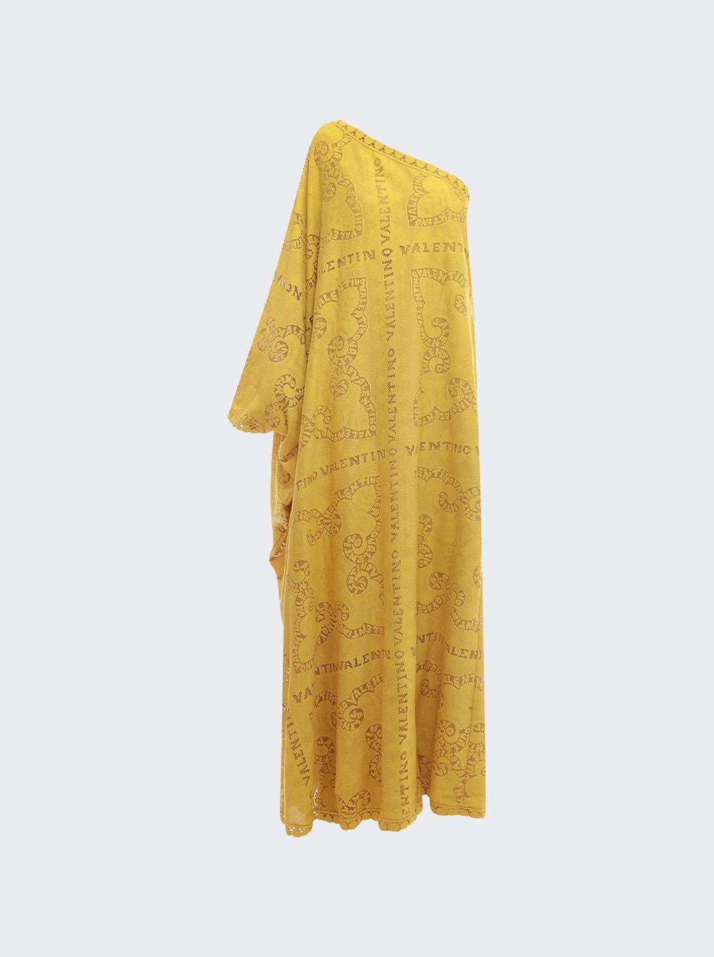 One Shoulder Long Dress Yellow by VALENTINO