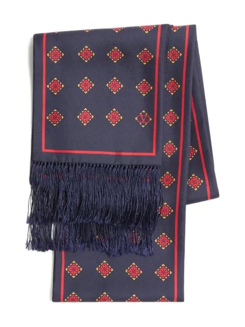 Opticool Silk Bandeau scarf with fringe by VALENTINO