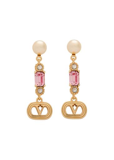 Ovalette VLogo Swarovski® embellished drop earrings by VALENTINO