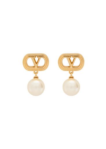 Ovalette VLogo Swarovski® pearl-embellished earrings by VALENTINO