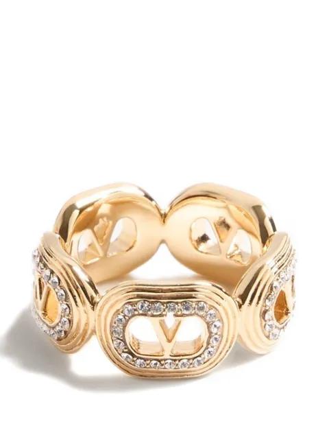 Ovalette metal and Swarovski® crystal ring by VALENTINO