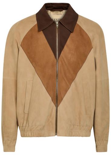 Panelled suede jacket by VALENTINO
