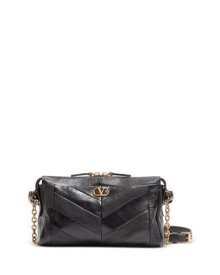 Panthea Small VLogo Leather Shoulder Bag by VALENTINO