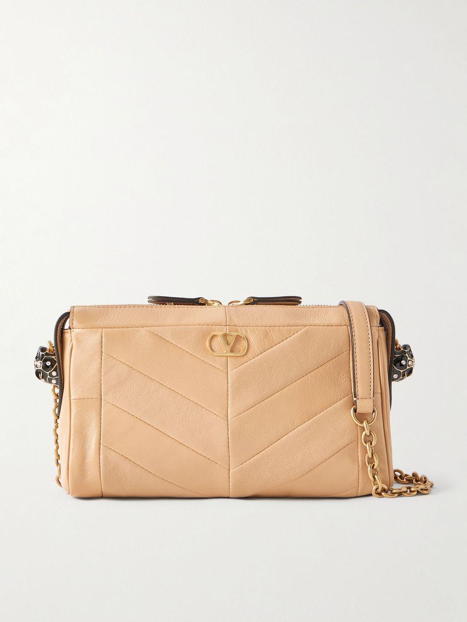 Panthea paneled leather shoulder bag by VALENTINO