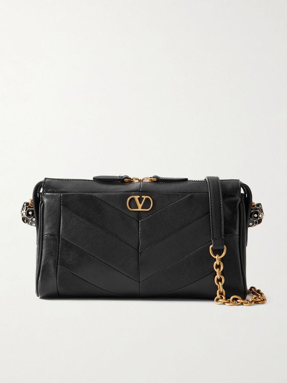 Panthea paneled leather shoulder bag by VALENTINO