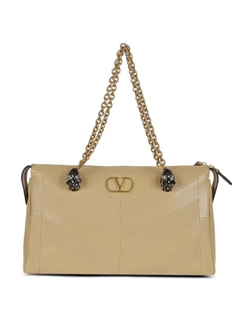 Panthea shoulder bag in nappa leather with chevron pattern by VALENTINO