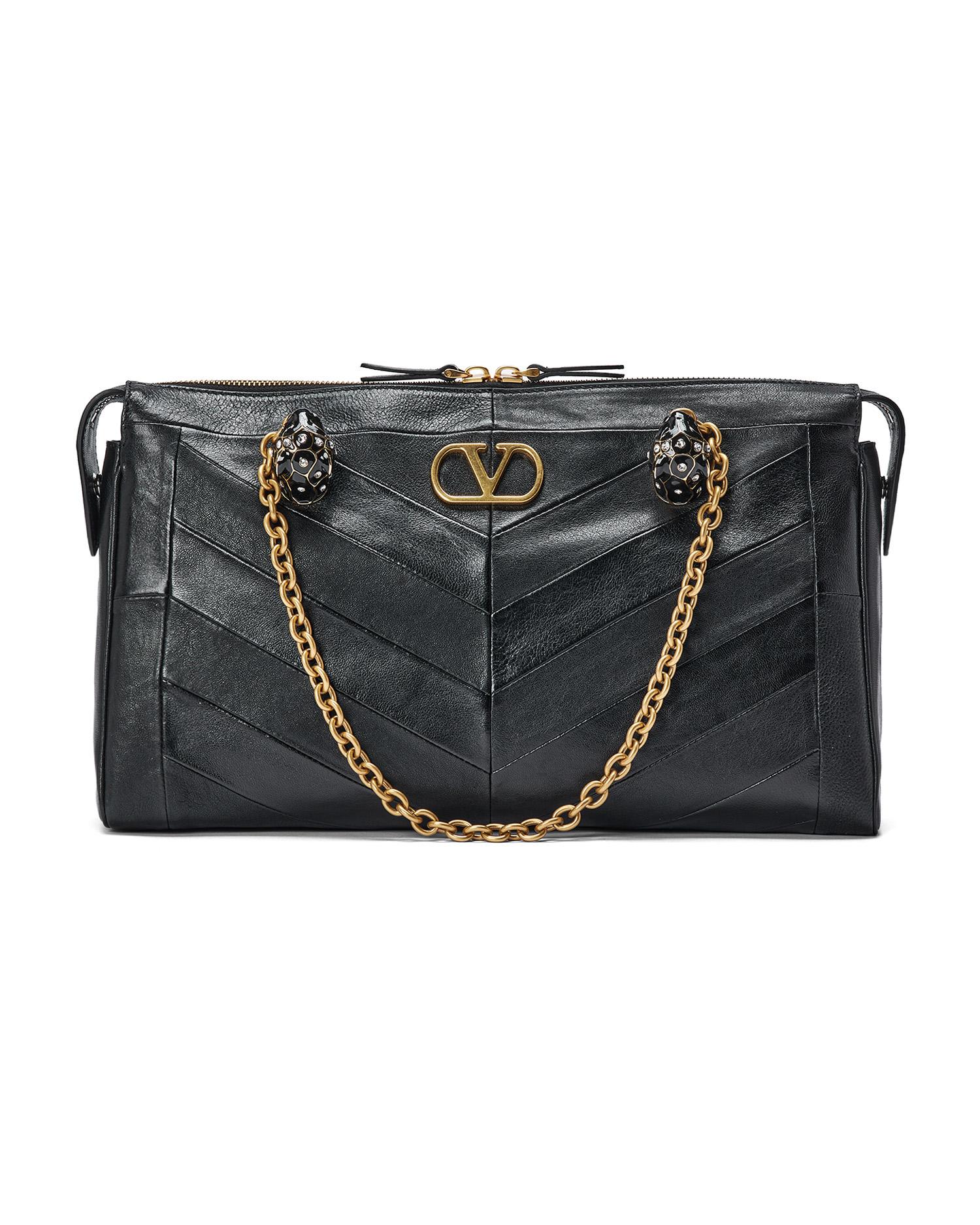 Panthea shoulder bag with chevron pattern by VALENTINO