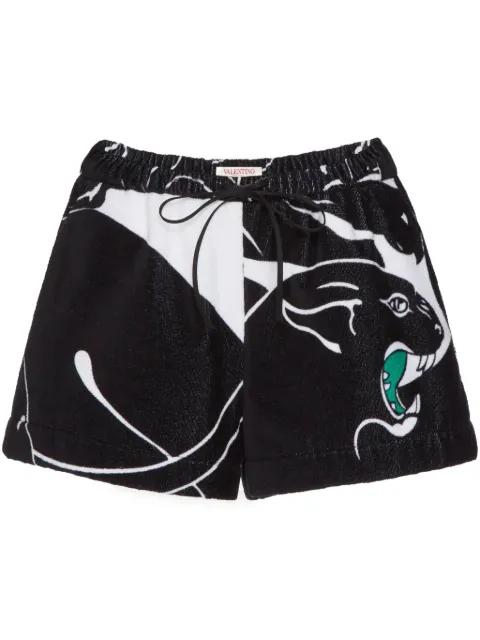 Panther terry shorts by VALENTINO