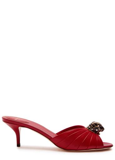 Pas De Chat embellished gathered leather mules by VALENTINO
