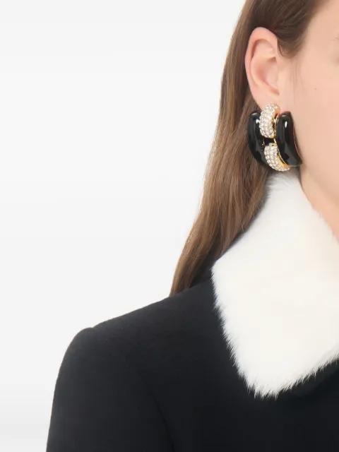 Pas Plus metal, enamel and Swarovski3® crystal earrings by VALENTINO