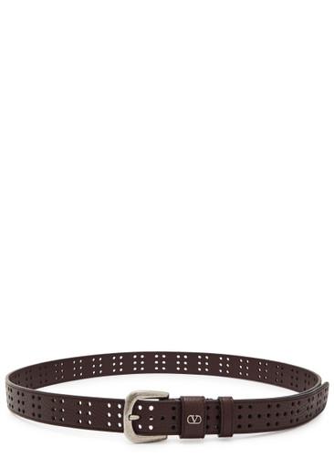 Perforated leather belt by VALENTINO
