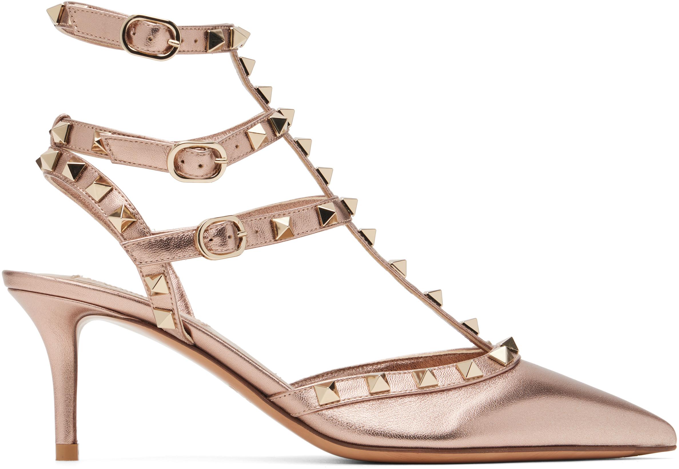 Pink Rockstud Caged Heels by VALENTINO