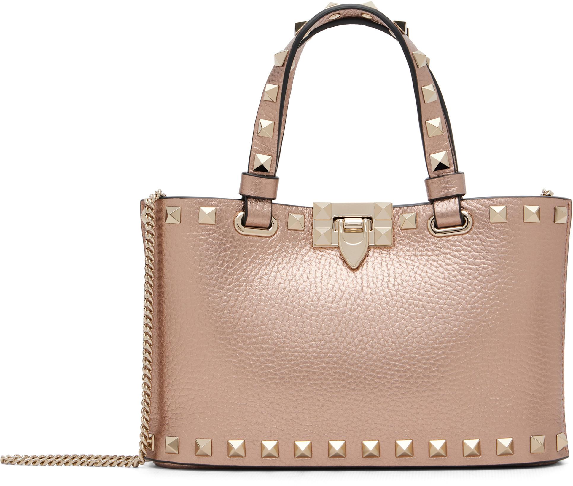 Pink Rockstud Mini Shopping Bag by VALENTINO