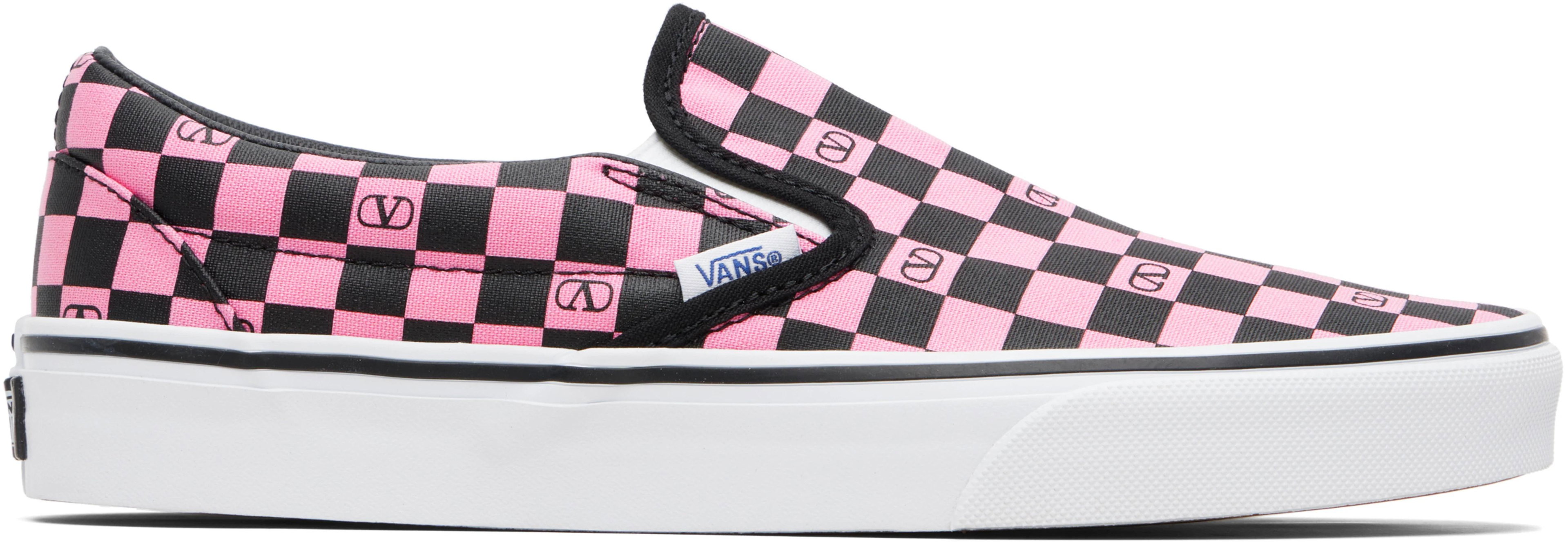 Pink & Black Vans Edition VLogo Checkerboard Print Slip-on Sneakers by VALENTINO