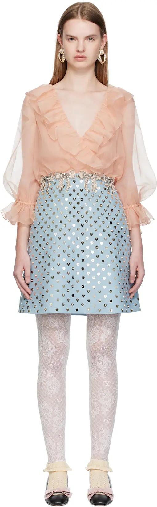 Pink & Blue Sequin Minidress by VALENTINO
