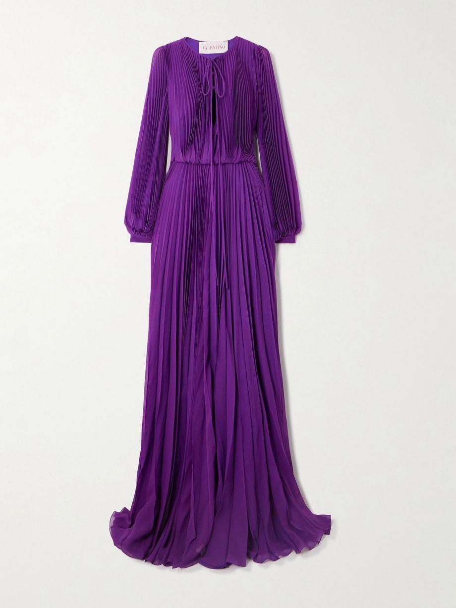Pleated silk-crepe gown by VALENTINO