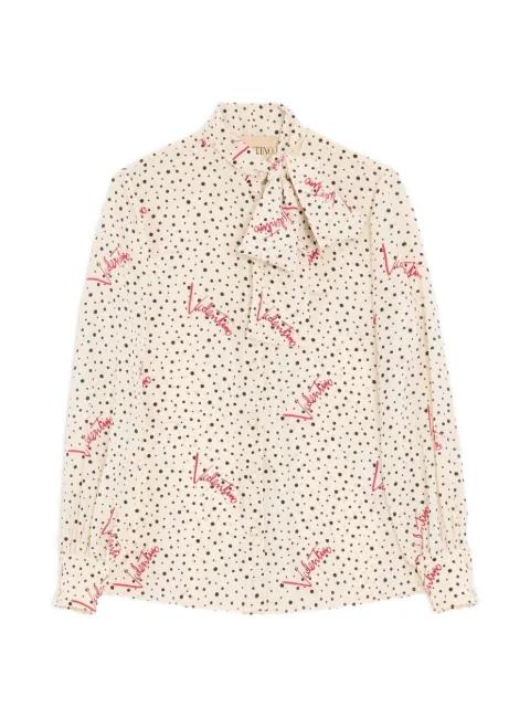 Plus De Pois crepe de chine bubble shirt by VALENTINO