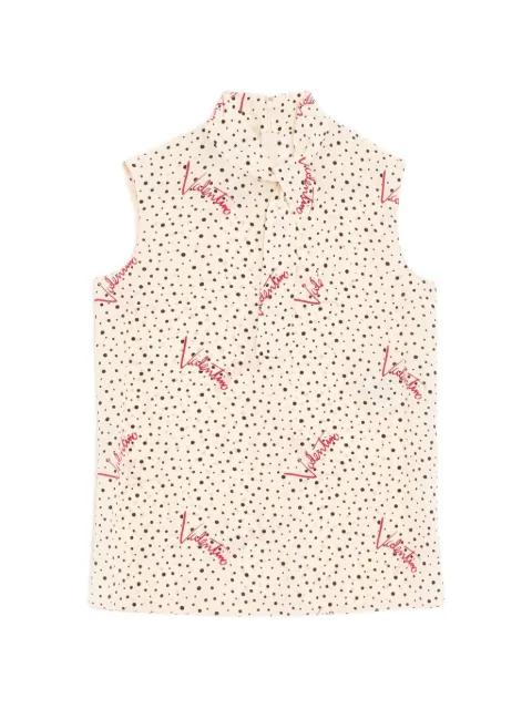 Plus De Pois crepe de chine bubble top by VALENTINO