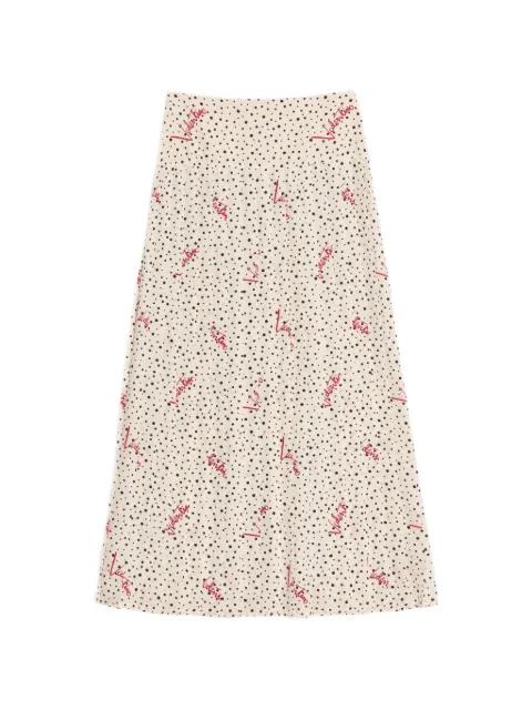 Plusdepois Bubble print crepe de chine long skirt by VALENTINO