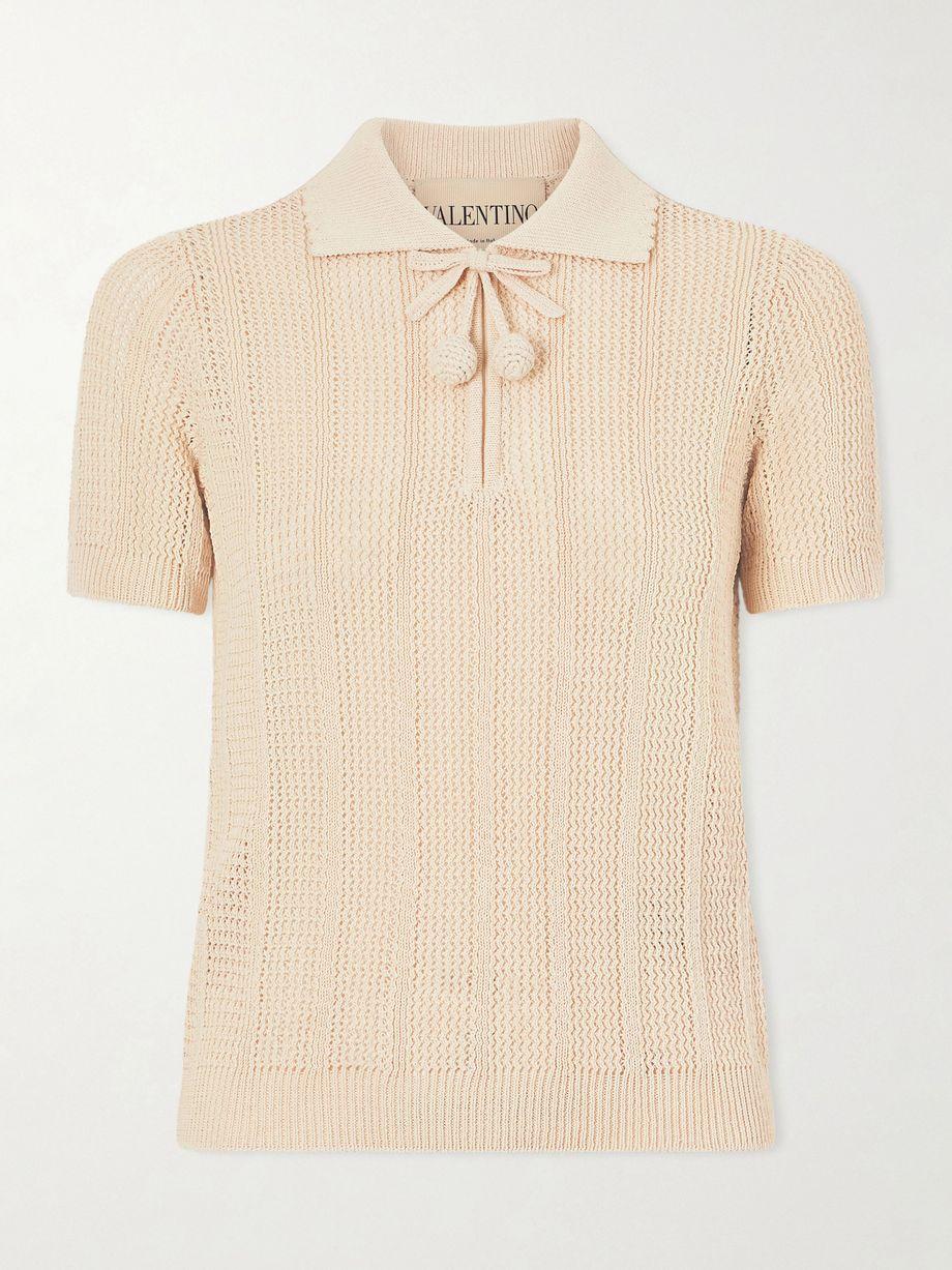 Pointelle-knit cotton polo shirt by VALENTINO