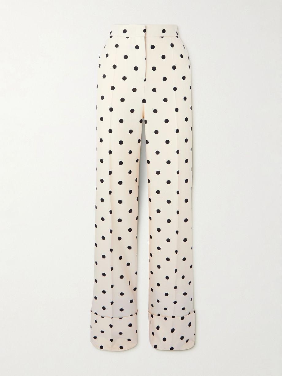 Polka-dot silk-crepe wide-leg pants by VALENTINO