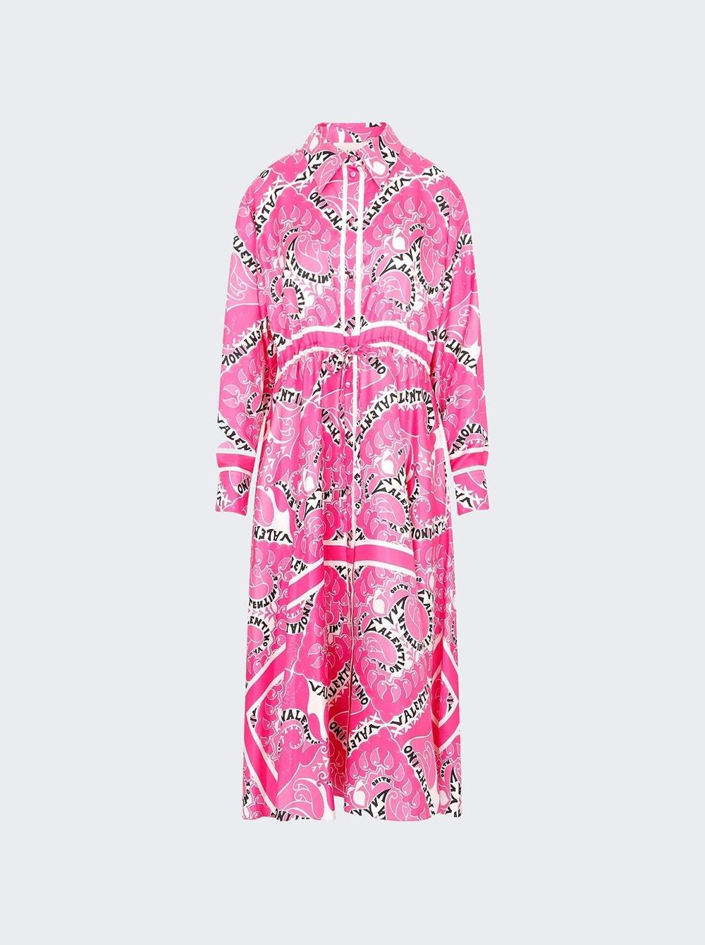 Printed Long Sleeve Dress Pink by VALENTINO