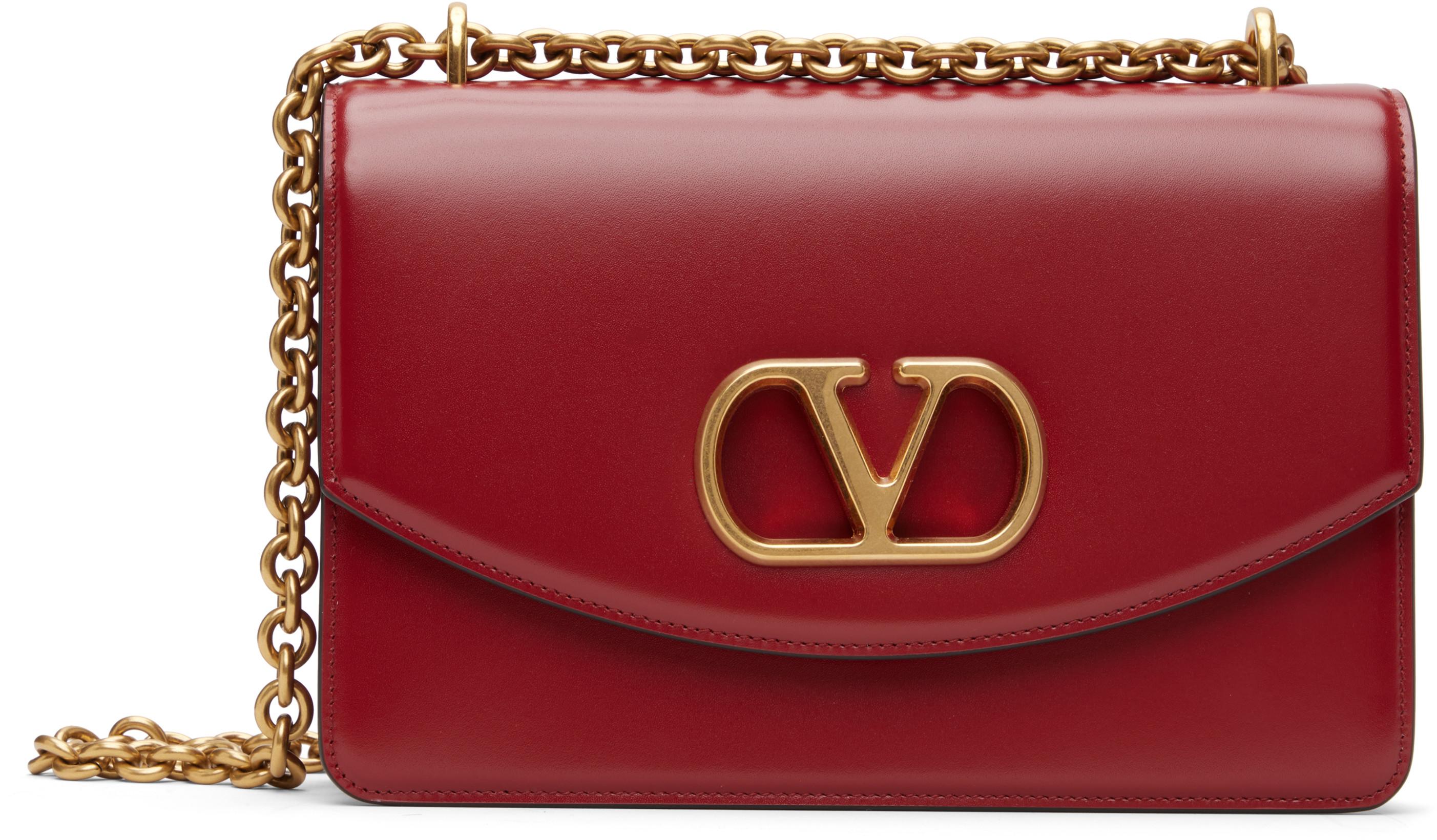 Red Vain Shoulder Bag by VALENTINO