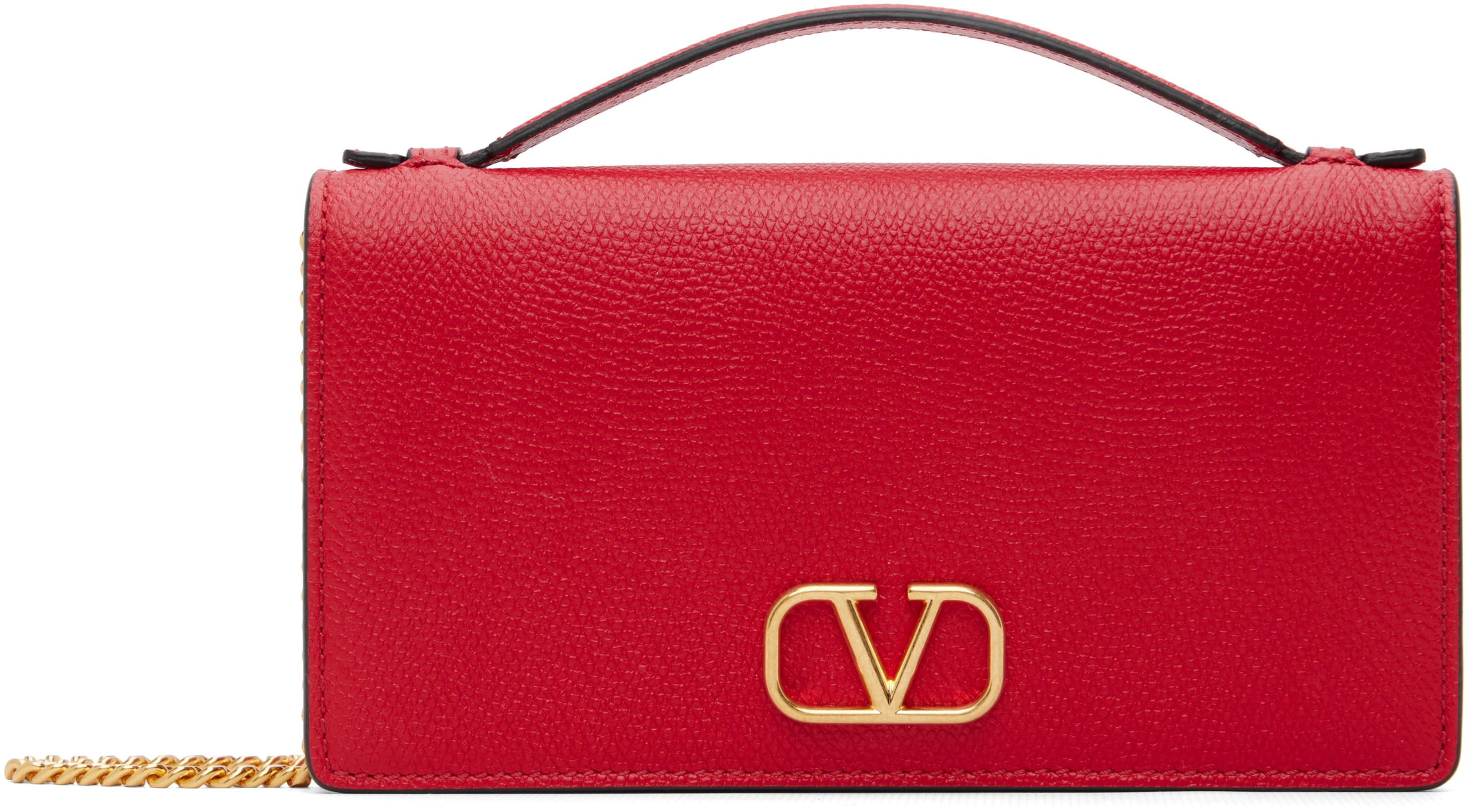 Red Vlogo Signature Chain Wallet Bag by VALENTINO