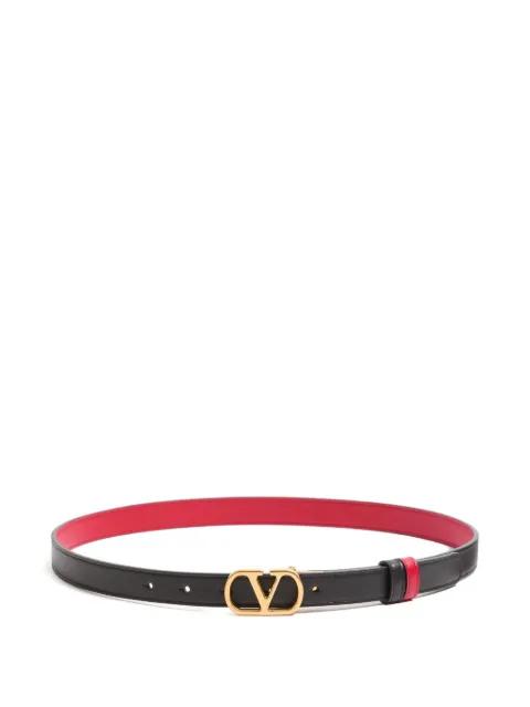 Reversible Vlogo Signature belt in glossy calfskin 20 mm by VALENTINO