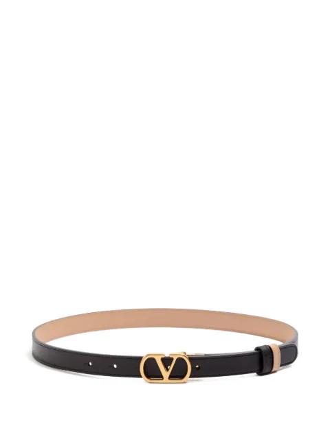 Reversible Vlogo Signature belt in glossy calfskin 20 mm by VALENTINO
