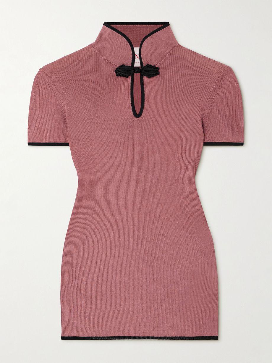 Ribbed silk top by VALENTINO