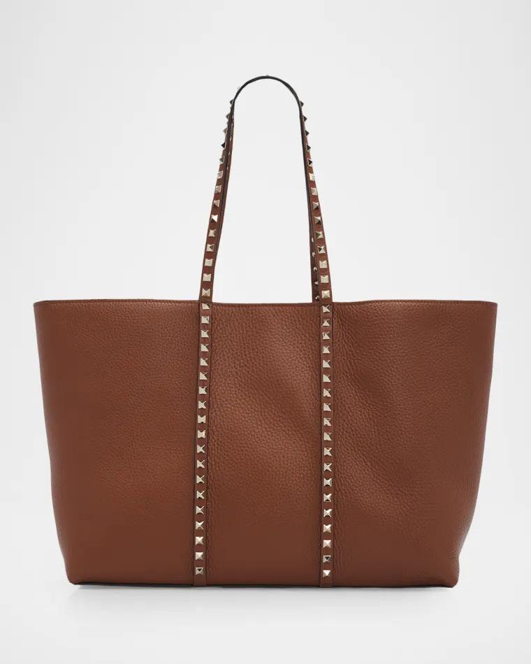 Rockstud Grain Leather Tote Bag by VALENTINO