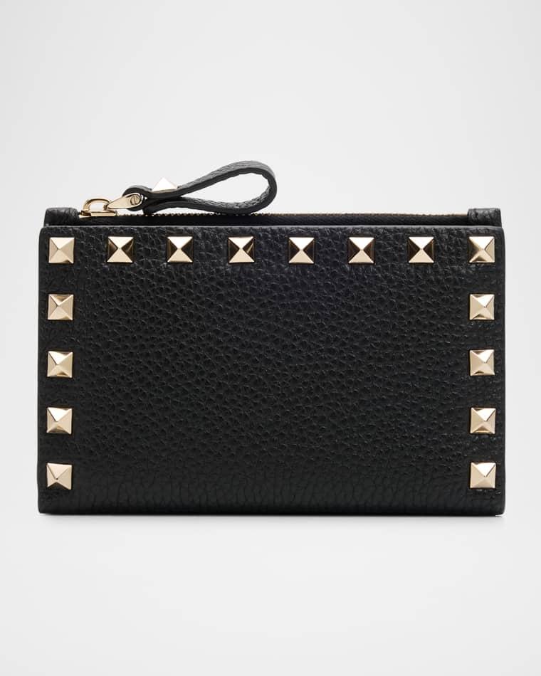 Rockstud Leather Card Holder/Coin Purse by VALENTINO