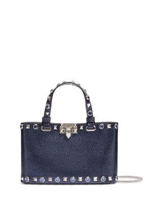 Rockstud Mini Embellished Leather Shopping Tote by VALENTINO