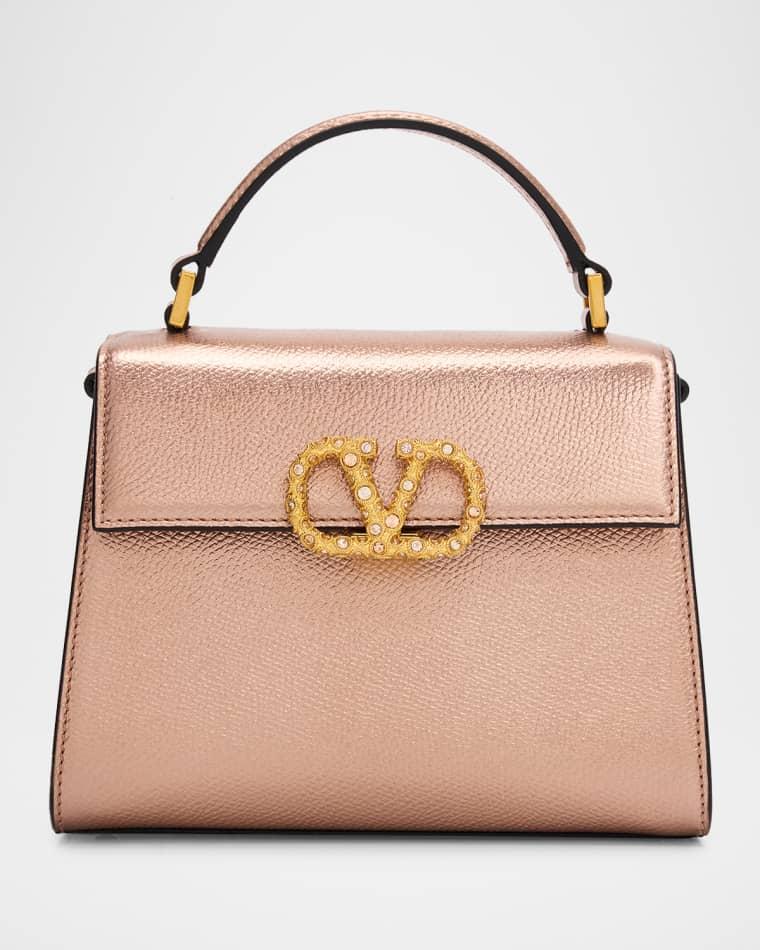 Rockstud Small Laminated Grainy Calfskin Leather Crossbody Bag by VALENTINO