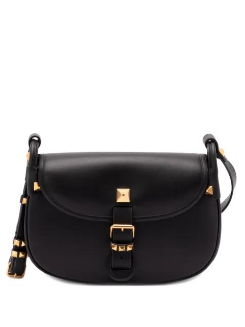 Rockstud buckle leather satchel by VALENTINO