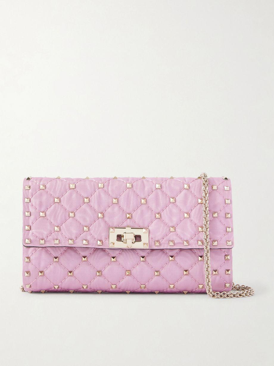 Rockstud embellished twill shoulder bag by VALENTINO
